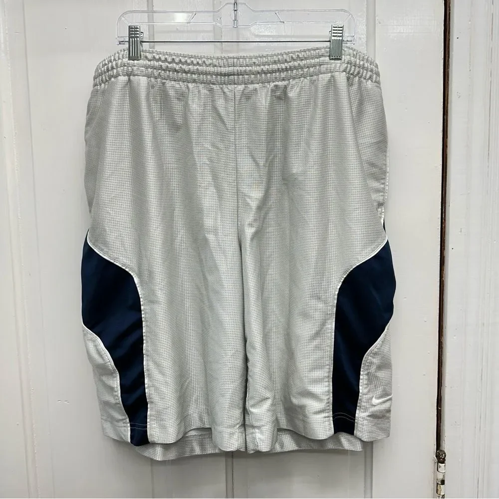 Vintage Nike‎ white navy dazzle basketball shorts men's large
